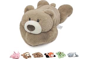 Niuniu Daddy 20" | 3.3 Pound Weighted Bear Stuffed Animals for Adults Kids, Giant Large Teddy Bear Plush Toy, Cute Brown Bear Body Pillow with Soft Fur & Body for Gift Christmas Birthday Holidays
