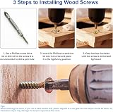 NINDEJIN Wood Screws Assortment Kit 151pcs M3.5 Flat Head Yellow Zinc view 4