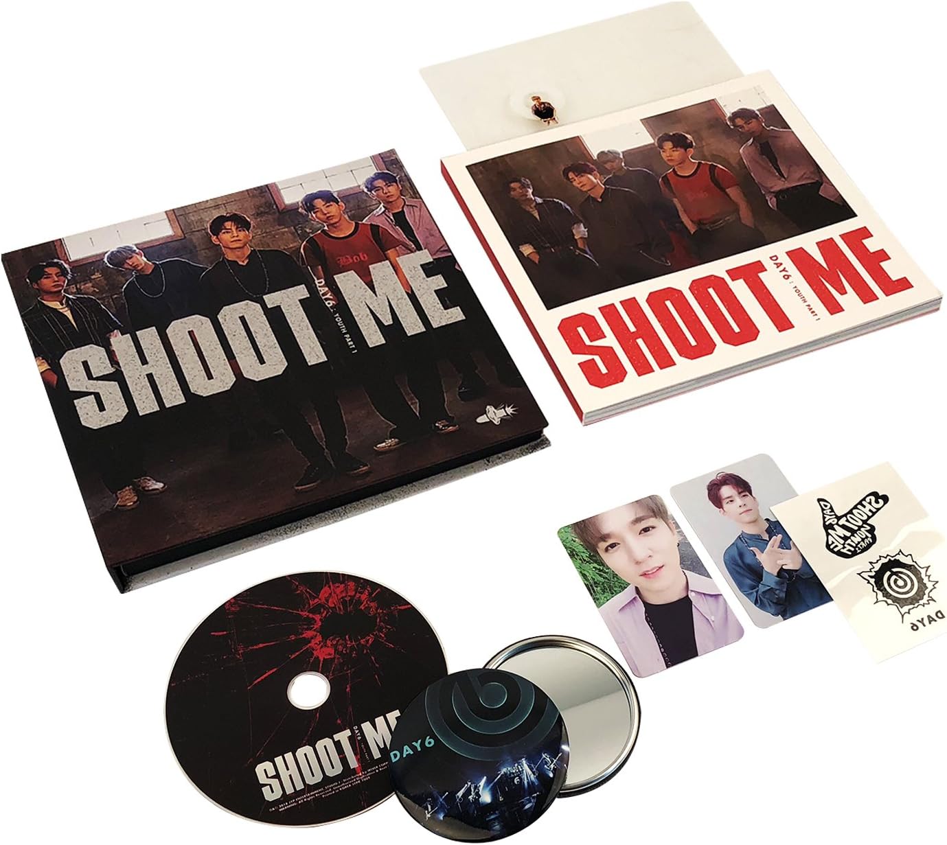 SHOOT ME : YOUTH PART 1 [ Bullet Ver. ] - DAY6 3rd Mini Album CD + Clear Card + Tatoo Sticker + Photocard + FREE GIFT / K-POP Sealed