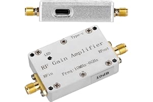DMGICPRO 10M-6GHz RF Amplifier, Low Noise Amplifier LNA 10DB Gain High Flatness for FM Radio GPS Signal Booster with SMA Connector DC 5V Powered