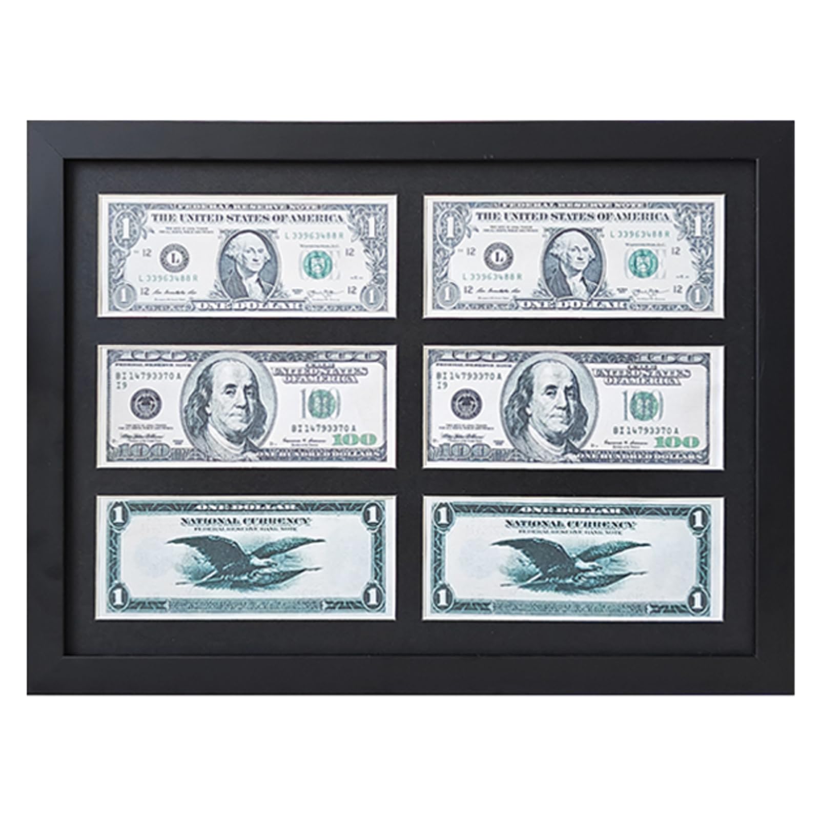 Photo 1 of CHUNHUI Dollar Bill Frame Display,Paper Money Display Frame,Currency Display Frame,15.3x11.4 Inch Black Multi Picture Frame,Dollar Bill Frame Display for wall and Tabletop Picture Frame ? ? ?