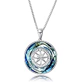 AOBOCO 2025 Graduation Gifts 925 Sterling Silver Compass Pendant Necklace for Women College Graduation Jewelry Gifts for Her Daugter