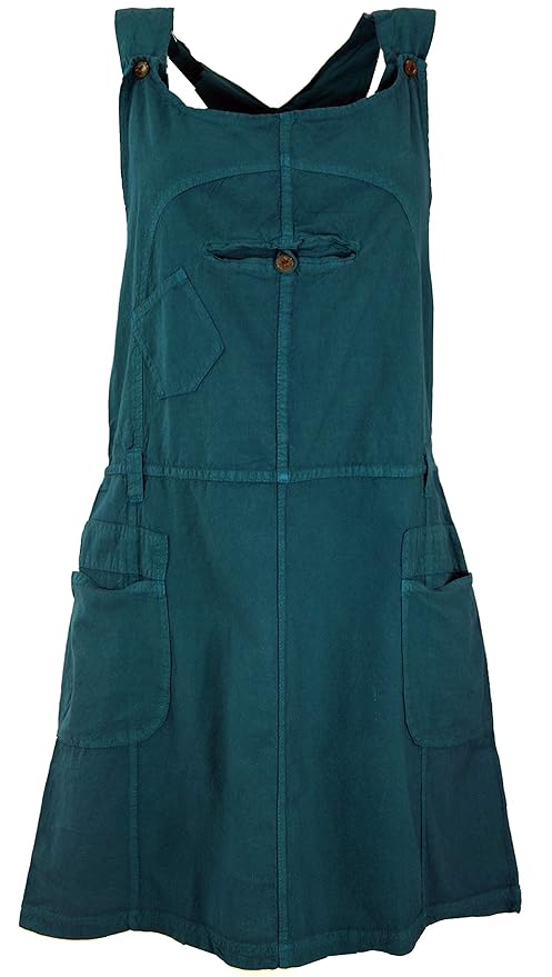 Guru-Shop Latzrock, Trägerkleid, Hippierock, Damen, Baumwolle, Kurze Röcke Alternative Bekleidung