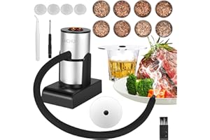 LAICHU Portable Smoking Gun Cocktail Smoker, Drink Smoker Handheld Smoker Infuser for Meat Salmon Cocktail Cheese with 8 Flavors Wood Chips Christmas Gift For Men Father Husband(Round)
