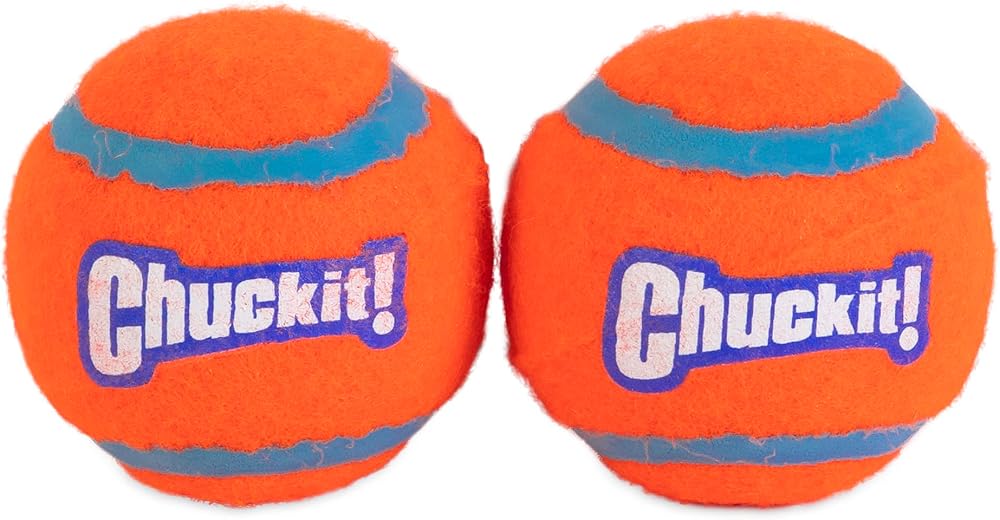 Chuckit! Tennis Ball Lightweight Dog Toy, Medium, 6.5 cm, Pack of 2