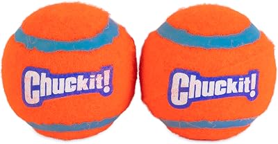 Chuckit! Tennis Ball Lightweight Dog Toy, Medium, 6.5 cm, Pack of 2