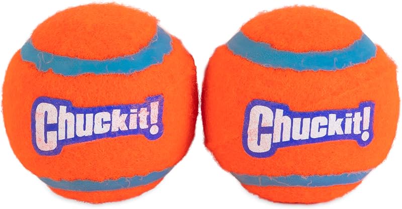 Chuckit! Tennis Ball Lightweight Dog Toy, Medium, 6.5 cm, Pack of 2
