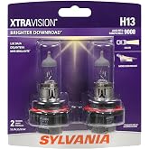 SYLVANIA H13 XtraVision Halogen Headlight Bulb, High or Low Beam, 2 Bulbs | Brighter High Beam, Low Beam, and Fog Light Helps to Improve Downroad Visibility