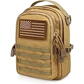 WYNEX Tactical Molle Small Pouch, EDC Utility Belt Phone Gadget Pouch IFAK Molle Attachment for Tactical Backpack Police Battle Duty Belt, Mini Replica Design of 3-Day Assault Backpack