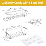 ALOECO Shower Caddy 3 Pack Stainless Steel No Drill Wall Shelf Soap Holder view 7