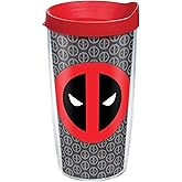 Tervis Made in USA Double Walled Marvel - Deadpool Insulated Tumbler Cup Keeps Drinks Cold & Hot, 16oz, Icon Repeat