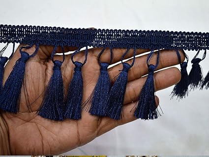 Amazon Com 9 Yard Wholesale Navy Blue Tassels Trim 3 Inches