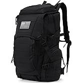AUMENTAR 35L Military Tactical Backpack for Men, Water Resistant Assault Pack for Women, Black Molle Daypack 3 Day Bug Out Bag Rucksack for Trekking,Camping, Survival, EDC