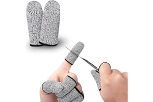 ELFZONE Finger Cots Cut Resistant Protector - 20 Pcs Finger Covers for Cuts, Gloves Life Extender, Cut Resistant Finger Protectors for Kitchen, Work, Sculpture, Anti-Slip, Reusable