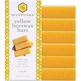 Beesworks Yellow Beeswax Bars (6 oz) | 100% Pure, Cosmetic Grade, Triple-Filtered Beeswax for DIY Skin Care, Lip Balm, Lotion