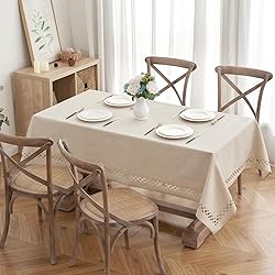 MIULEE Natural Thick Polyester Linen Rectangle