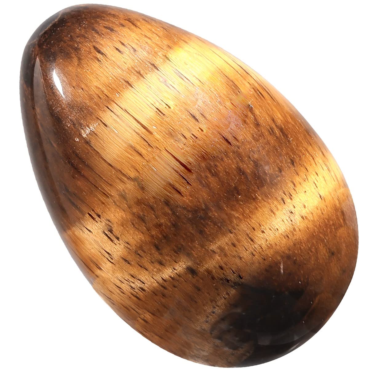 KYEYGWO 4pcs Reiki Crystal Stone Eggs Kit Polished Natural Palm Pocket Stones for Stress Removing, Tiger’s Eye