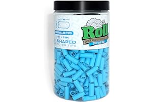 Blue Pre-Rolled Filter Tips, 7mm - Bottle of 500 Tips