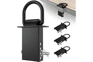 DEEAGLE Stake Pocket D Ring with Anti-Loss Bolt, 18,000 lbs Breaking Strength, Heavy Duty D Rings, 4 Adjustable Holes, 4 Pack