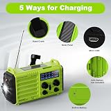 Mesqool Solar Hand Crank Radio 5-Way Powered AM FM SW Emergency Radio view 2