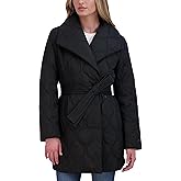 TAHARI Women's Hourglass Quilted Wrap Coat