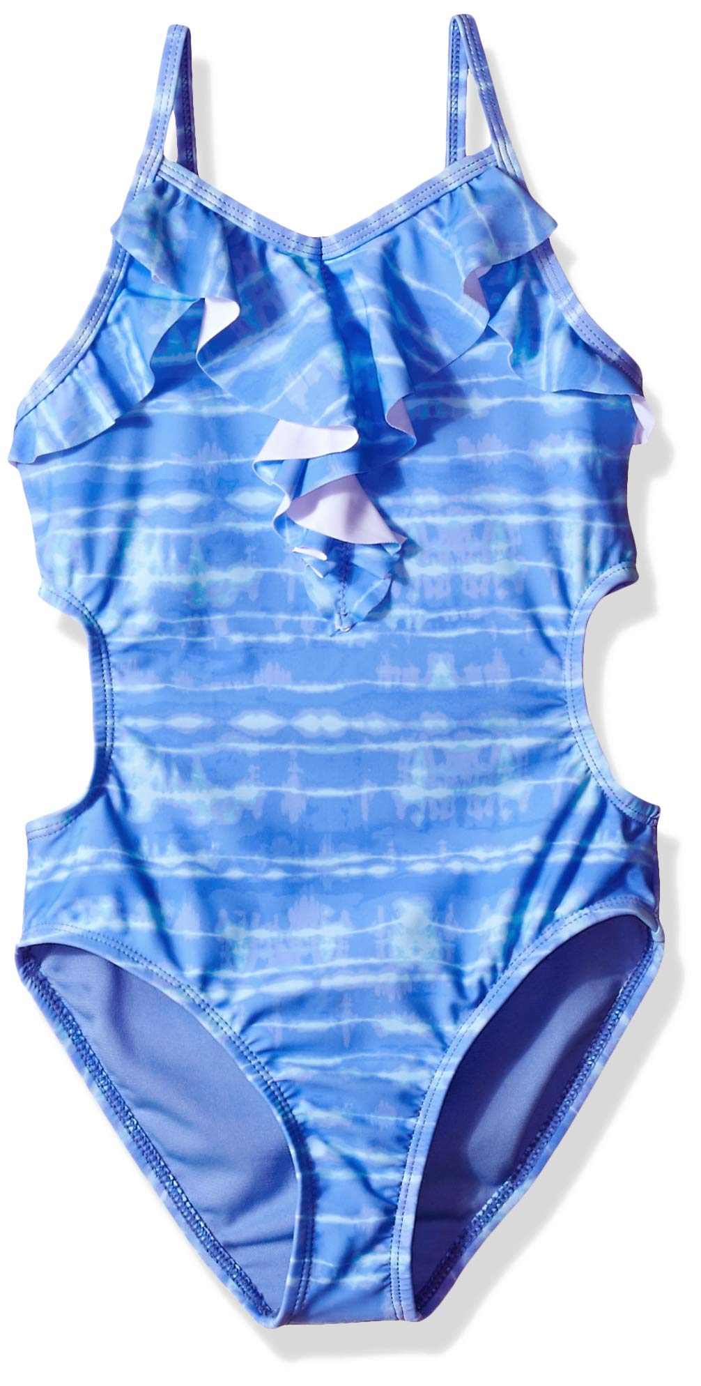 Angel Beach Big Girls' One Piece Swimsuit Cutout with Ruffles