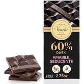 Venchi 60% Dark Chocolate Bar, 2.75 oz - Naturally Gluten Free- Delicate Dark Chocolate - Vegan Friendly