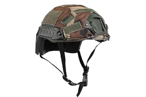 Tactical Helmet with Helmet Cover, Airsoft Helmet with Front NVG Mount and Side Rail, PJ Type Tactical Paintball Airsoft Fast
