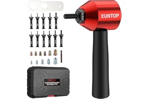 XUNTOP Rivet Nut Drill Adaptor Kit with 100PCS Nut Accessories,Easy to Install Nut Gun Adapter for Electric Rivet Gun Electri