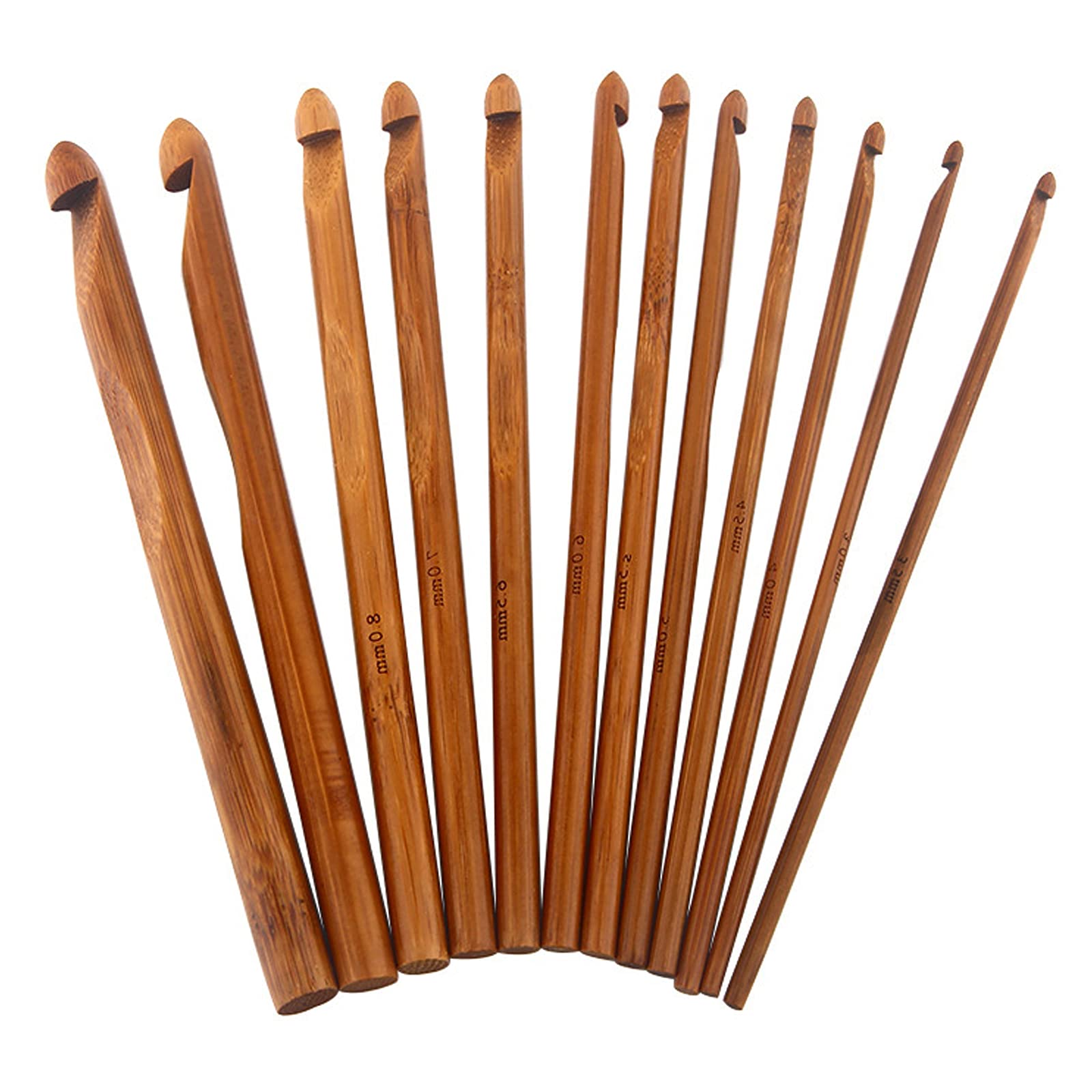 Crochet Set Crafts Weave Crochet Set Weave Craft Bamboo Handle Crochet Set 12 Sizes Kits-for Crocheting, Trilobites and All Kinds of Wool, Cotton and Silk, Suitable for Beginners and Experts
