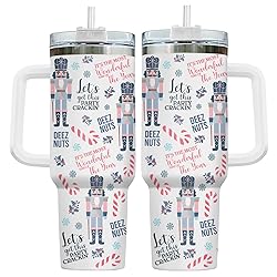 34HD Black Cat Tumbler with Handle & Straw, 40oz