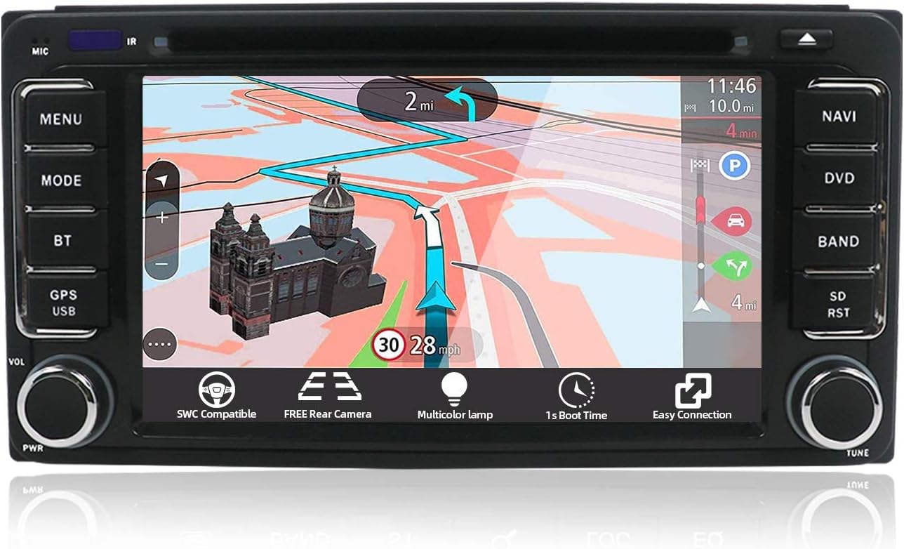 JOYX Wince 6.0 Double Din Car Stereo Fit for Toyota Carola Camry Tundra RAV4, Free MAP Card + Backup Camera