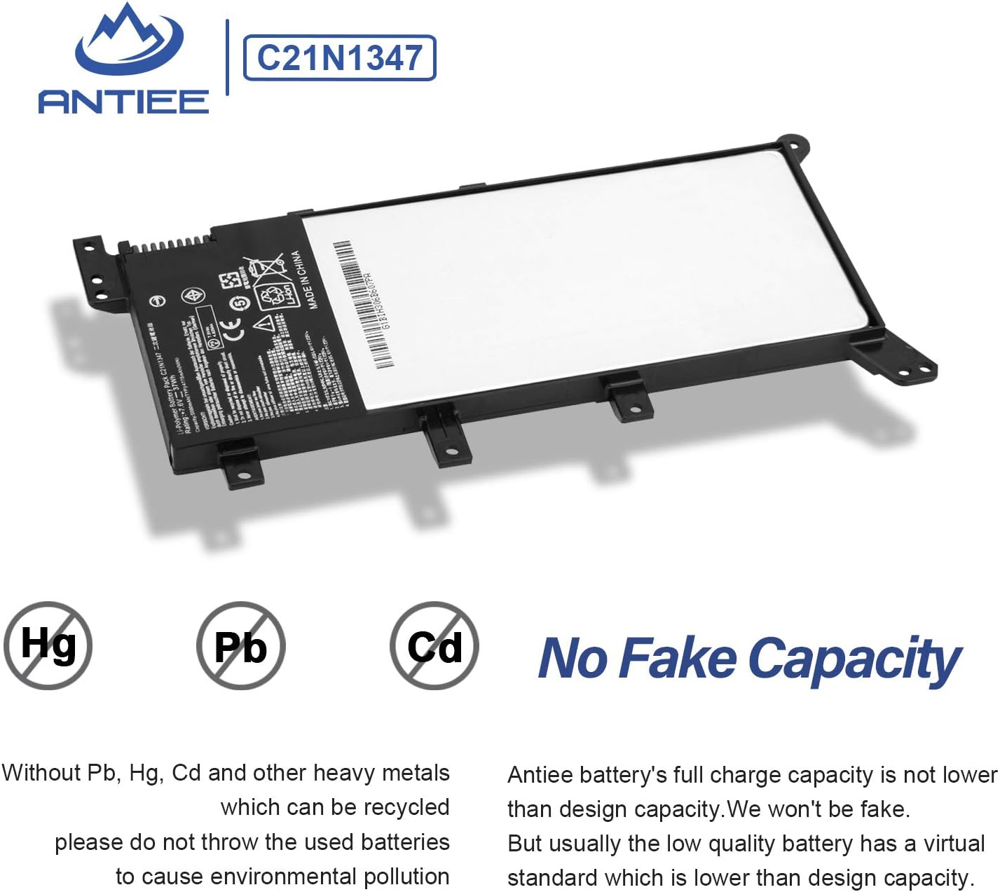 ANTIEE C21N1347 Battery for ASUS A555L F555LN K555L K555LA K555LB K555LD K555LF K555LJ K555LN K555LP R556L R556LA R556LB R556LD R556LN R556LP X555L X555LA X555LB X555LD X555LN - Image 5