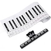 BENBO 88 Key Keyboard Piano Finger Simulation Practice Guide Teaching Aid Note Chart with 1 Music Book Clip, Portable Waterproof Electronic Piano Exercise Cardboard for Beginner Student