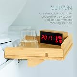 Navaris Clip-on Bedside Shelf Bamboo Bed Frame Table 38x26x11cm view 3