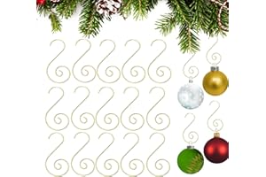 Pinkswan 80 Pack Ornament Hooks for Christmas Tree, Xmas Metal Wire Ornament Hangers S-Hooks for Christmas Stocking Christmas Balls Party Decorations