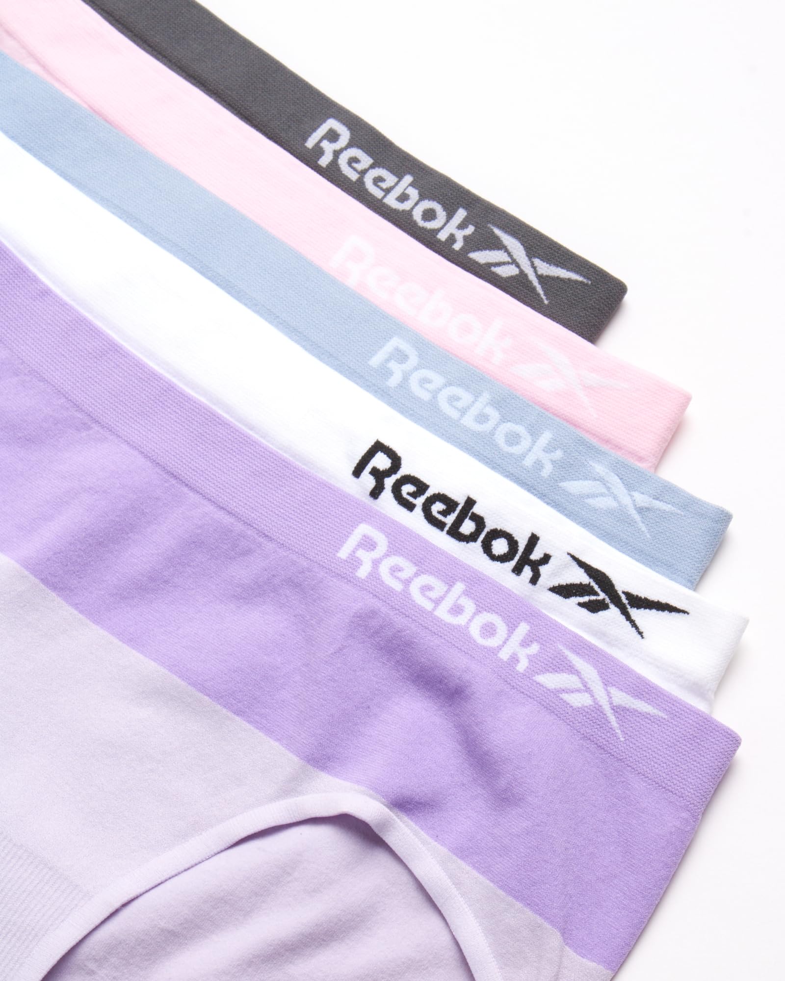 Reebok Girls Underwear - 5 Pack Breathable Stretch Performance Seamless Hipster Underwear for Girls (Sizes: 6-16)