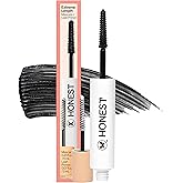 Honest Beauty 2-in-1 Extreme Length Clean Mascara, Lash Primer, Lengthening, Volumizing, Cruelty-Free, Safe for Sensitive Eyes, Black, .27 fl oz
