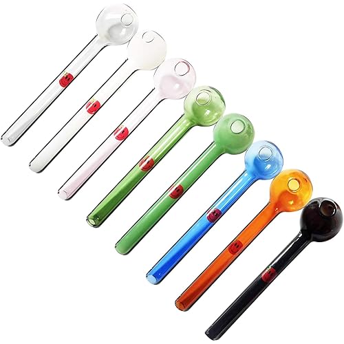 Feoinvc - 5inch Heat Resistant Burner Glass Red Smiley Oil Lamp (8PACK)