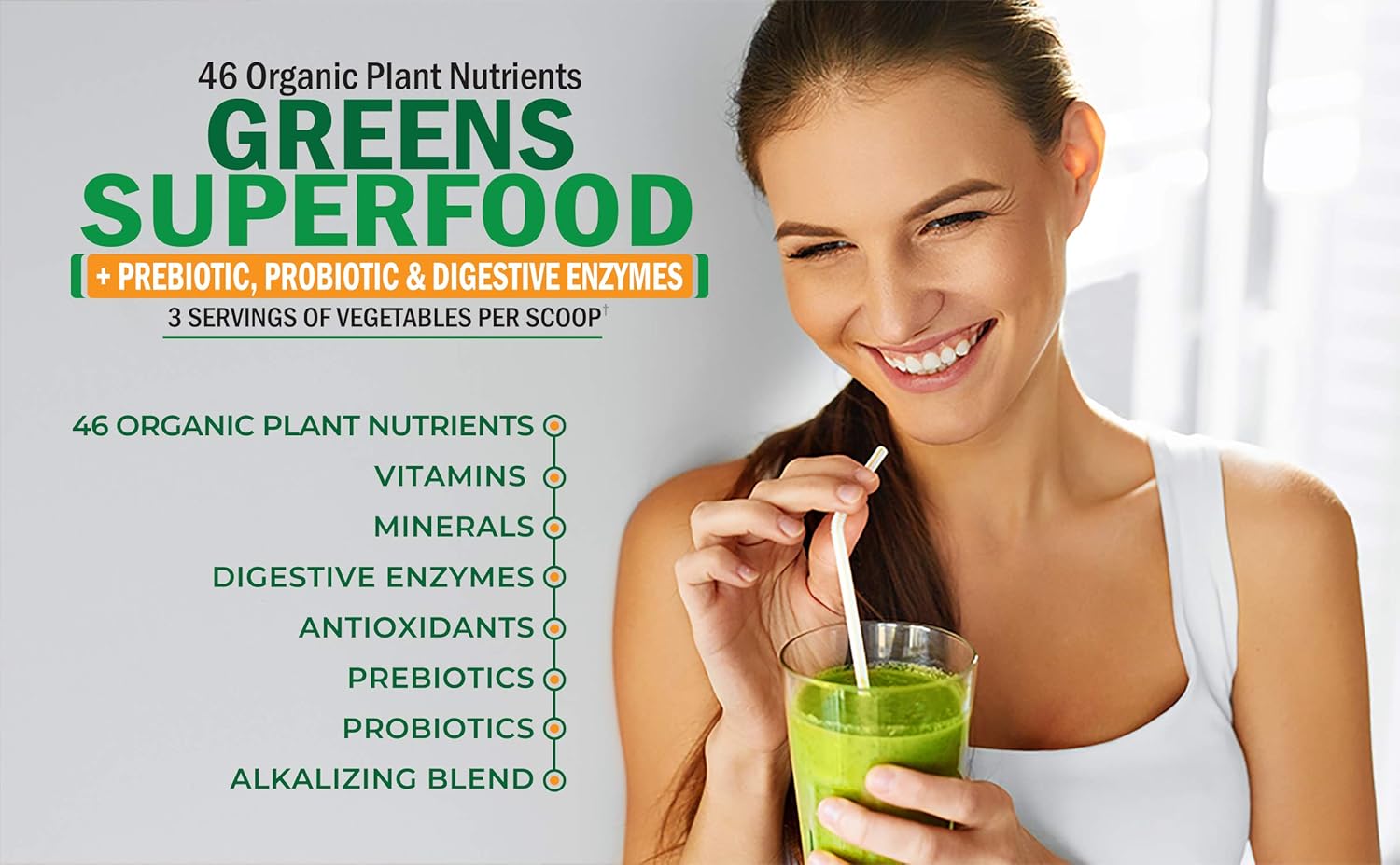 Super Greens Powder - Dr. Approved Formula with 45+ Organic Green Superfoods - Alfalfa, Bilberry, Spirulina, Chlorella & More - Keto Friendly Vegan Supplement - 3 Servings of Veggies per Scoop: Health & Personal Care