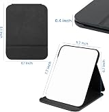 OWLKELA 20x15cm Portable Folding Mirror Black PU Leather Travel Vanity view 2