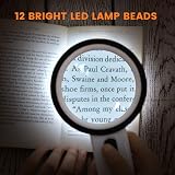 AIXPI Magnifying Glass with Light 12 LED Double-Layer Glass Lens 3x view 4