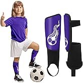 VercanMonth Soccer Shin Guards and Socks Kids Youth Lightweight Soccers Pads Defender with Ankle Protection Ski Shin Guards Football Equipment for Age 4-14 Toddler Boy Girl
