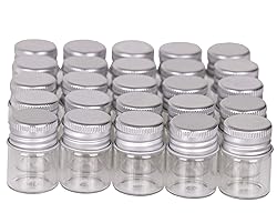 MaxMau Mini Glass Bottles with Screw Caps 5ml 24