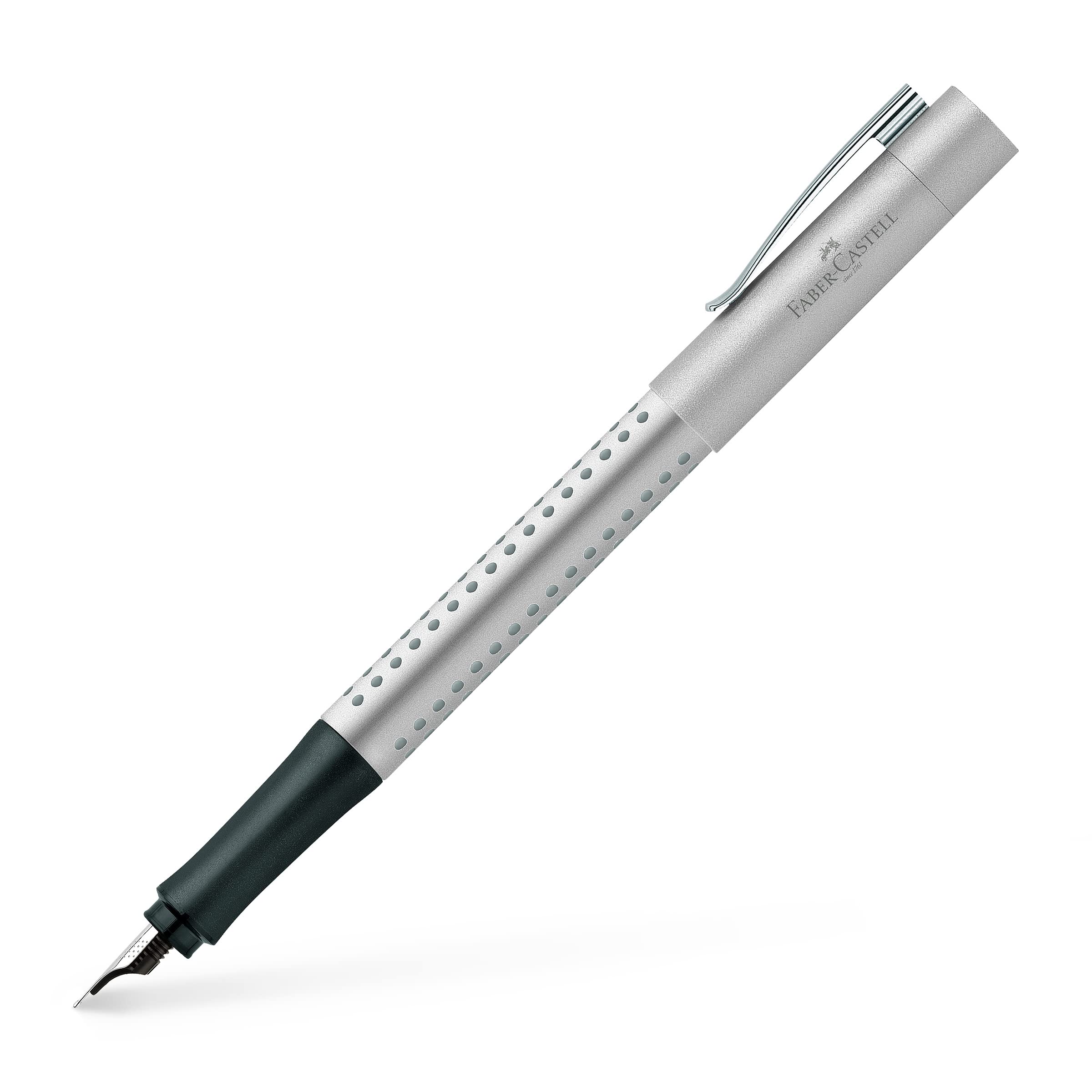 Faber-Castell 140900 Grip 2011 M Fountain Pen - Silver