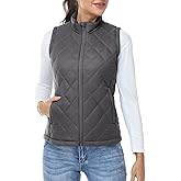 Rdruko Women's Quilted Puffer Vest Outerwear Lightweight Warm Sleeveless Winter Jacket Stand Collar Puffy Vests with Pockets