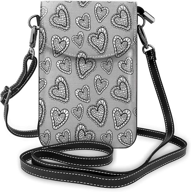 Women Small Cell Phone Purse Crossbody, Gothic Romantic Theme Lace
