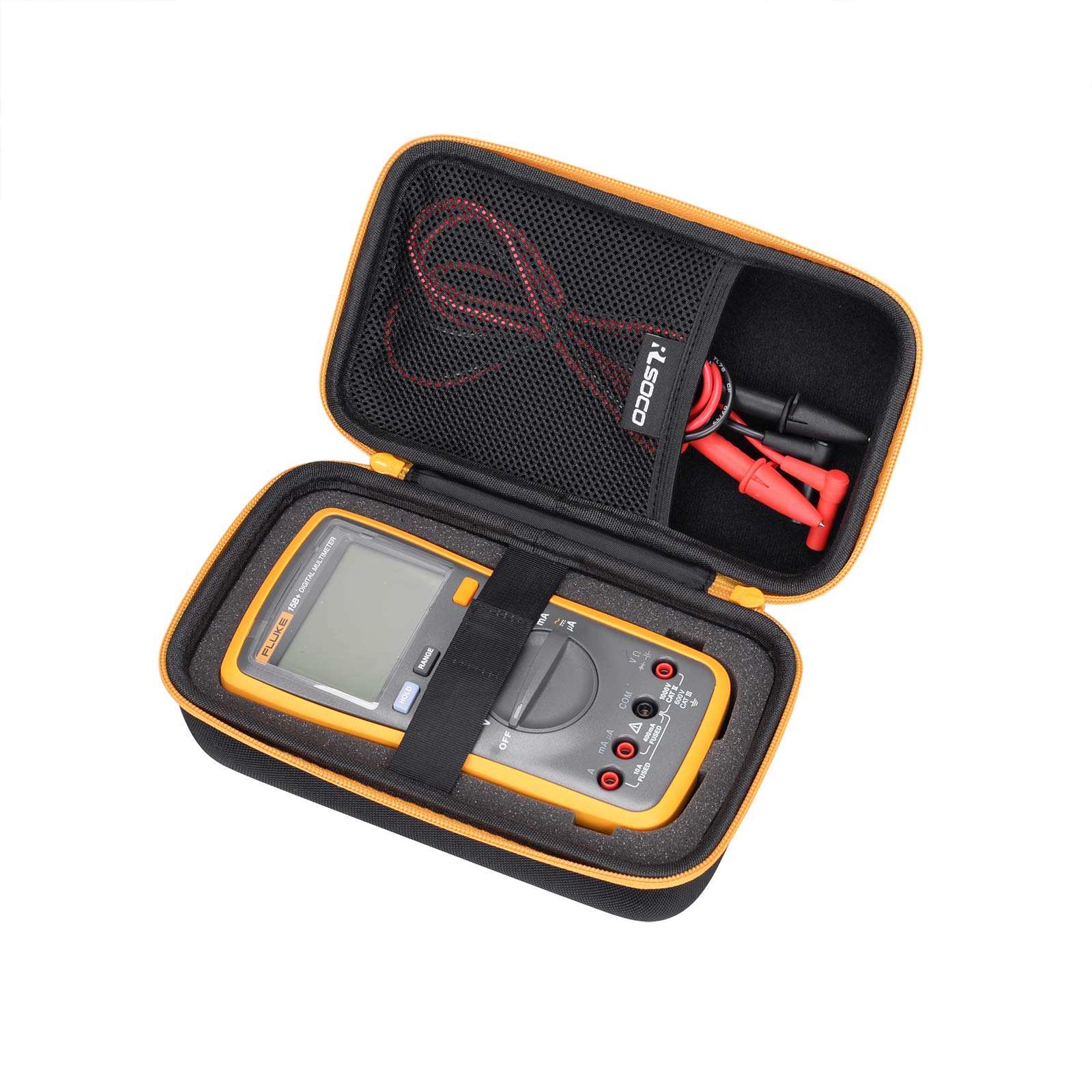 RLSOCO Hard Case for Fluke 117/115/113/116/114/15b+/175/177/179/233/17B+ Universal Digital Multimeter and for AstroAI/Neoteck/KAIWEETS/Proster/Klein Tools ET600 Digital Multimeter (Yellow Zipper)