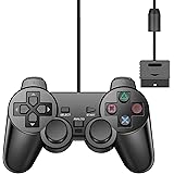 Suncala Wired Controller Compatible with PS2 Console, Black Remote Gamepad with 7.2FT Cable