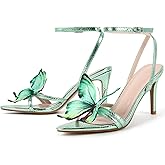MissHeel Butterfly Heels for Women Ankle Strap High Heels Pointed Toe